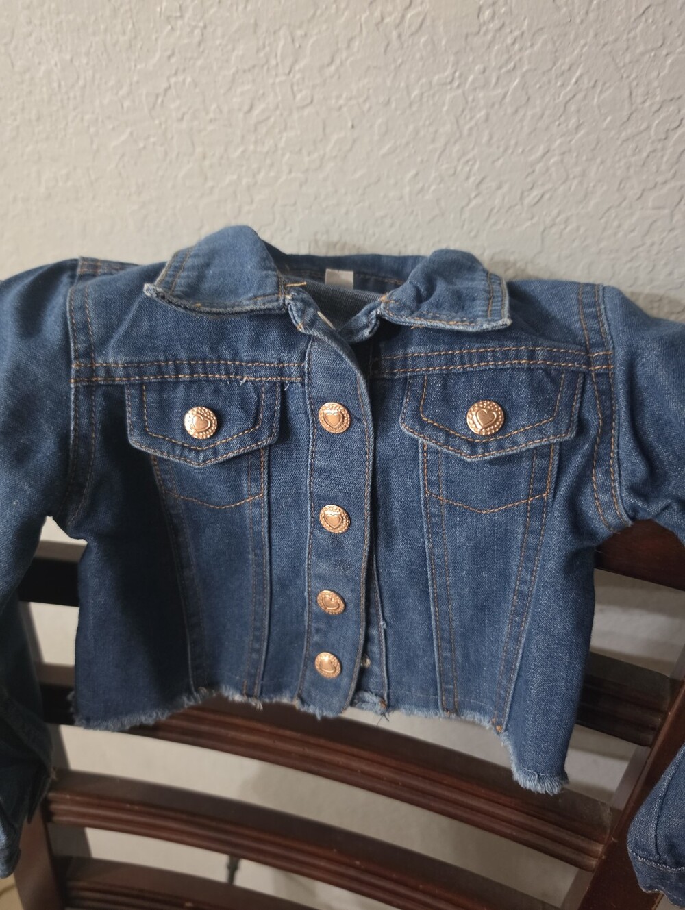 Nannette Blue Denim Jacket with Gold Buttons